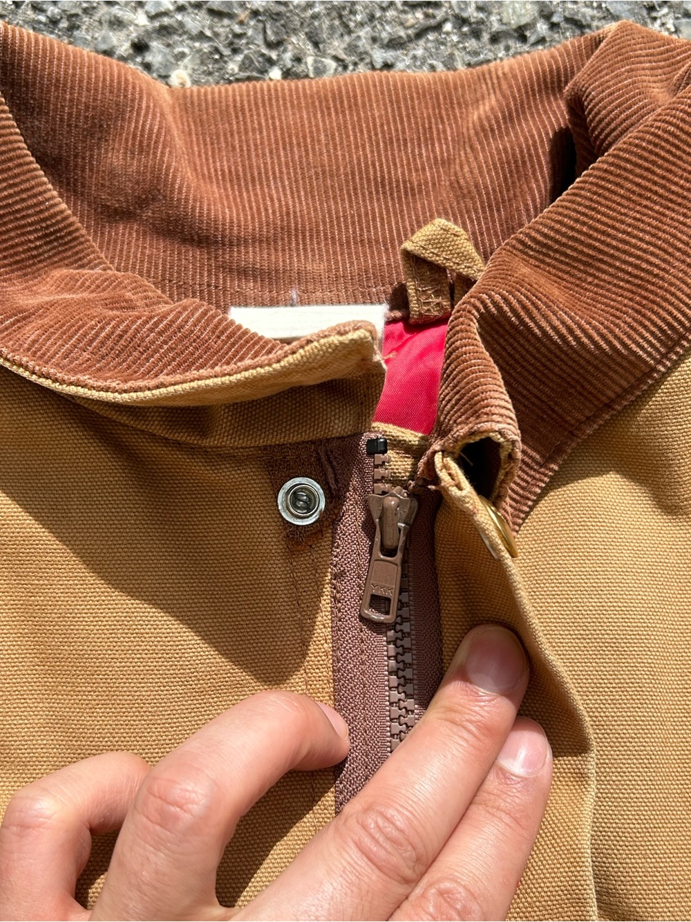 Carhartt Men's Brown Corduroy Collar Tan Work Jacket - Picture 7 of 7